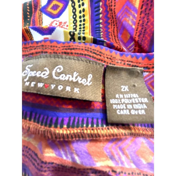 Speed Control New York Womens Dress Geometric Multicolored Sleeveless Zip Pocket - Picture 3 of 5